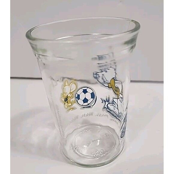 Vintage Tom and Jerry Welch's Jelly Jam Jar Soccer Glass 1991 Drinking Glass 4" - Picture 3 of 12
